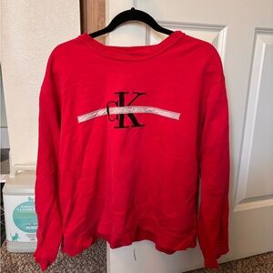 Calvin Klein Jeans Red CK Logo Crewneck Sweatshirt